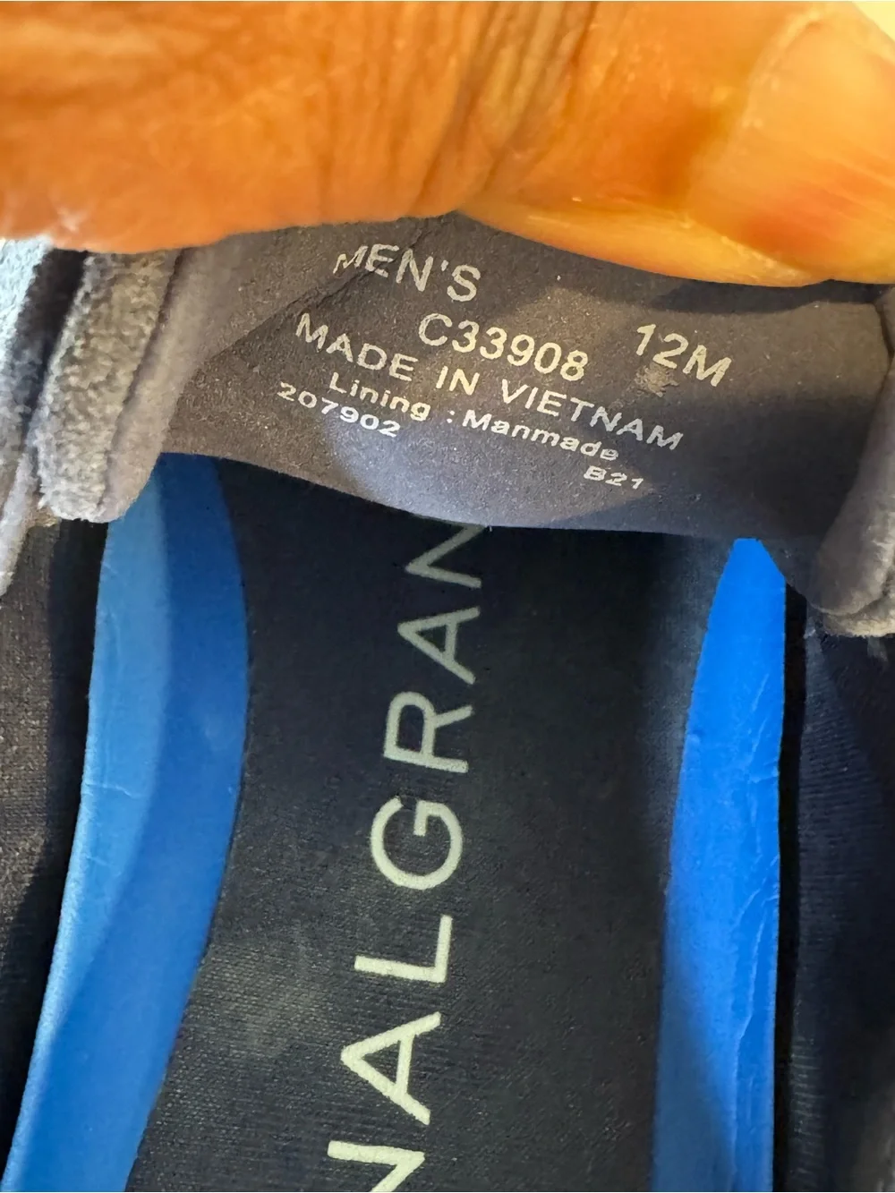 Cole Haan ØriginalGrand Wingtip Oxford Blue Suede Shoes Men’s Size 12M